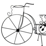 Hand Forged Iron Bicycle Planter (Three Tier) Hammered Texture & Leaf Design - Image 11
