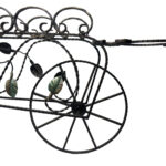 Hand Forged Iron Bicycle Planter (Three Tier) Hammered Texture & Leaf Design - Image 13