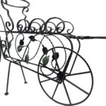 Hand Forged Iron Bicycle Planter (Three Tier) Hammered Texture & Leaf Design - Image 9