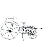 Hand Forged Iron Bicycle Planter (Three Tier) Hammered Texture & Leaf Design