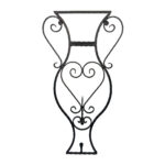 Hand-Forged Wrought Iron Vase Wall Art (Amphora Silhouette) Garden Wall Sculpture