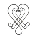 Hand-Forged Wrought Iron Heart Wall Decor (Geometric Diamond Design) 3D Wall Sculpture