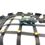 Hand-Forged Wrought Iron Heart Wall Decor (Ruffled Edge & Lattice Design) Antique Copper Finish - Image 4