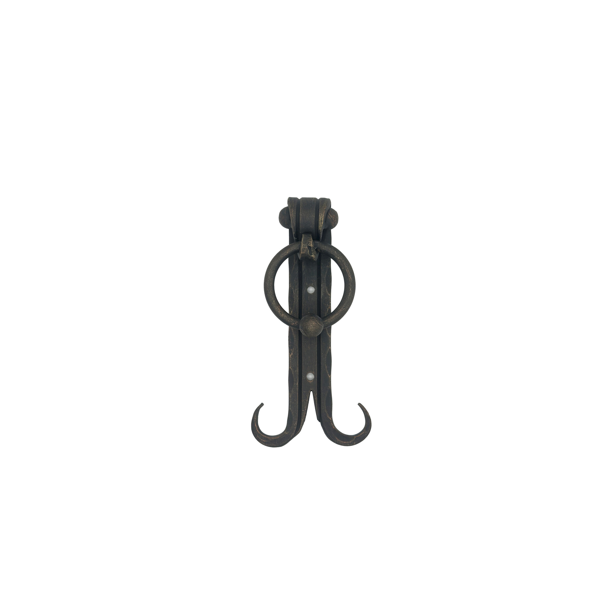 1161 Hand-Forged Wrought Iron Ring Door Knocker (Gold Patina) Classic Entrance Hardware - Image 1