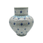 Handmade Ceramic Large Iznik Vase Monumental Size Golden Horn (Halic) Style Scroll Pattern
