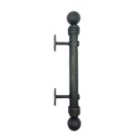 Hand Forged Wrought Iron Door Pull (Gold Patina) Large Ball Finial Estate Handle - Image 5