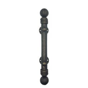 Hand Forged Wrought Iron Door Pull (Gold Patina) Large Ball Finial Estate Handle