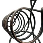 Hand Forged Wrought Iron Freestanding Single Wine Bottle Holder (Antique Patina) Tabletop Display Stand - Image 7