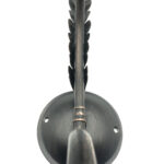 Hand Forged Wrought Iron Wall Sconce Candelabra (Aged Iron) Single Pillar Candle Holder - Image 6