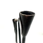 Hand Forged Wrought Iron 3 Light Candelabra (Aged Iron) Solid Base Tabletop Candle Holder - Image 4