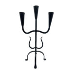 Hand Forged Wrought Iron 3 Light Candelabra (Antique Patina) Solid Flat Base Candle Holder - Image 6