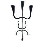 Hand Forged Wrought Iron 3 Light Candelabra (Antique Patina) Textured Cup Candle Holder - Image 6