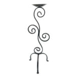 Hand Forged Iron Candle Holder 21" (53cm) Antique Patina Finish Sculptural Centerpiece