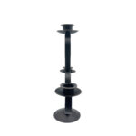 Hand Forged Iron Candelabra 13" (33cm) Antique Patina Finish 3 Light Scroll Centerpiece - Image 7
