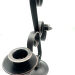Hand Forged Iron Candelabra 13" (33cm) Antique Patina Finish 3 Light Scroll Centerpiece - Image 4