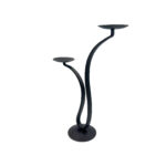 Hand Forged Iron Candelabra 15" (38cm) Antique Patina Finish 2 Light Scrolled Ribbon Centerpiece - Image 6