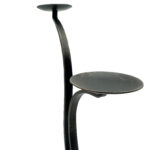 Hand Forged Iron Candelabra 15" (38cm) Antique Patina Finish 2 Light Scrolled Ribbon Centerpiece - Image 3