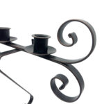 Hand Forged Iron Wall Sconce 15" (39cm) Antique Patina Finish 2 Light Medieval Candelabra - Image 5