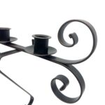 Hand Forged Iron Wall Sconce 15" (39cm) Antique Patina Finish 2 Light Medieval Candelabra - Image 6