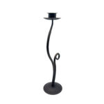 Hand Forged Iron Candlestick 15" (39cm) Antique Patina Finish Single Light Sweeping Scroll Centerpiece - Image 6