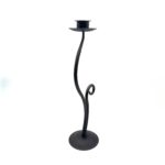 Hand Forged Iron Candlestick 15" (39cm) Antique Patina Finish Single Light Sweeping Scroll Centerpiece - Image 6