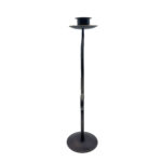 Hand Forged Iron Candlestick 15" (39cm) Antique Patina Finish Single Light Sweeping Scroll Centerpiece - Image 7