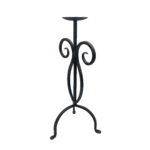 Hand Forged Iron Candle Holder 16" (40cm) Antique Patina Finish Single Plate Symmetrical Scroll Centerpiece - Image 5