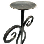 Hand Forged Iron Candle Holder 16" (40cm) Antique Patina Finish Single Plate Symmetrical Scroll Centerpiece - Image 6