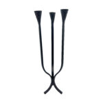 Hand Forged Iron Candelabra 16" (40cm) Antique Patina Finish 3 Light Tall Hammered Cup Centerpiece