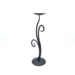 Hand Forged Iron Candle Holder 14" (35cm) Antique Patina Finish Single Plate Asymmetrical Scroll Centerpiece - Image 6