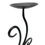 Hand Forged Iron Candle Holder 14" (35cm) Antique Patina Finish Single Plate Asymmetrical Scroll Centerpiece - Image 4