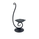Hand Forged Iron Candle Holder 11" (28cm) Antique Patina Finish Single Light Sculptural Centerpiece