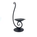 Hand Forged Iron Candle Holder 11" (28cm) Antique Patina Finish Single Light Sculptural Centerpiece - Image 6