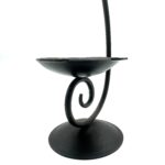Hand Forged Iron Candle Holder 11" (28cm) Antique Patina Finish Single Light Sculptural Centerpiece - Image 4