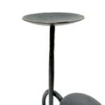 Hand Forged Iron Candle Holder 6" (15cm) Antique Patina Finish 2 Light Two Tier Pillar Centerpiece - Image 4