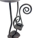 Hand Forged Iron Candle Holder Set of 2 Antique Patina Finish Single Plate Spiral Scroll Centerpieces - Image 8