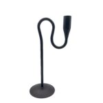 Hand Forged Iron Candlestick 12" (30cm) Antique Patina Finish Sculptural Serpentine Centerpiece