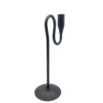 Hand Forged Iron Candlestick 12" (30cm) Antique Patina Finish Sculptural Serpentine Centerpiece - Image 5