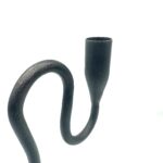 Hand Forged Iron Candlestick 12" (30cm) Antique Patina Finish Sculptural Serpentine Centerpiece - Image 7