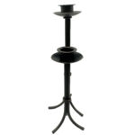Hand Forged Iron Candlestick Set of 2 Antique Patina Finish Tall Minimalist Taper Centerpieces - Image 7