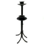 Hand Forged Iron Candlestick Set of 2 Antique Patina Finish Tall Minimalist Taper Centerpieces - Image 7