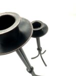 Hand Forged Iron Candlestick Set of 2 Antique Patina Finish Tall Minimalist Taper Centerpieces - Image 8