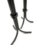 Hand Forged Iron Candlestick Set of 2 Antique Patina Finish Tall Minimalist Taper Centerpieces - Image 3