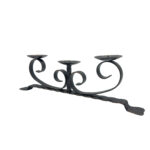 Hand Forged Iron Candelabra 19" (48cm) Antique Patina Finish Slender Vertical Centerpiece - Image 6