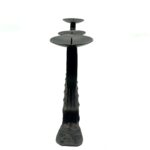 Hand Forged Iron Candelabra 19" (48cm) Antique Patina Finish Slender Vertical Centerpiece - Image 7