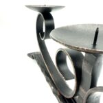 Hand Forged Iron Candelabra 19" (48cm) Antique Patina Finish Slender Vertical Centerpiece - Image 8