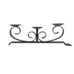 Hand Forged Iron Candelabra 19" (48cm) Antique Patina Finish Slender Vertical Centerpiece