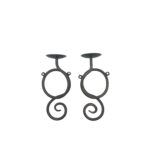 Hand Forged Iron Wall Sconce Set of 2 Antique Patina Finish Single Light Hammered Scrolls