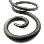 Hand Forged Iron Wall Sconce Set of 2 Antique Patina Finish Single Light Hammered Scrolls - Image 4