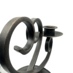 Hand Forged Iron Heart Motif Candelabra 12" (30cm) Antique Patina Finish Symmetrical Centerpiece - Image 6